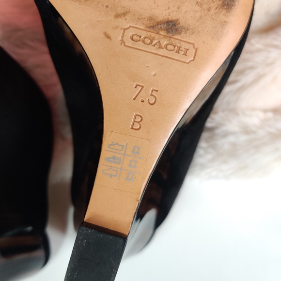 Coach Hollie Suede Slip On Open Toe Wedge Mule - Picture 9 of 12